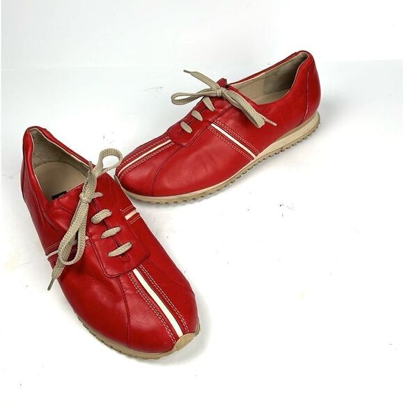 PAUL GREEN Austria Red Leather Lace Up Sneakers US 9,5 - Picture 3 of 15